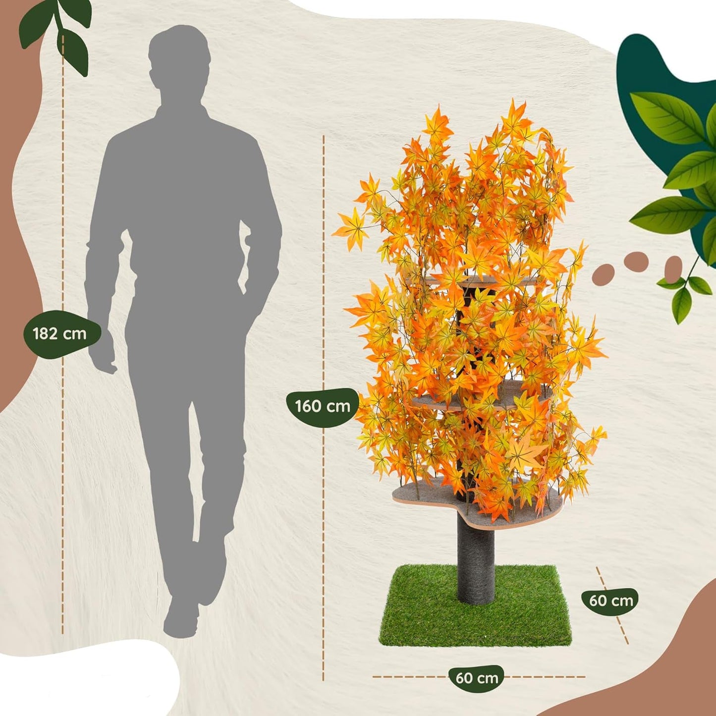 Arbre Chat Design Naturel Feuilles