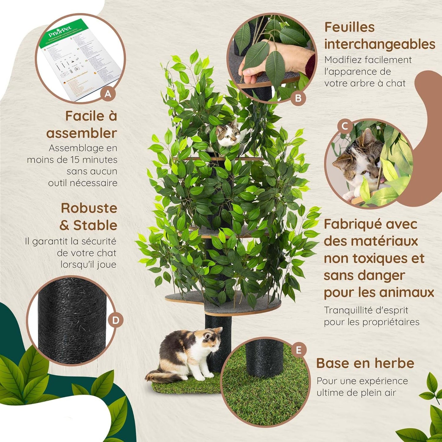 Arbre Chat Design Naturel Feuilles