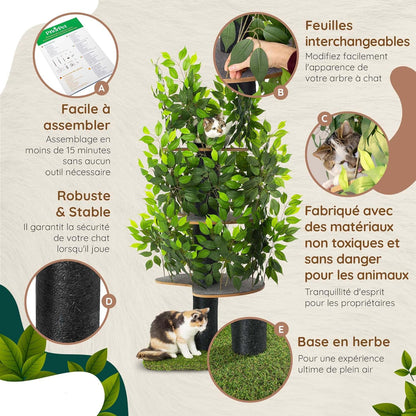 Arbre Chat Design Naturel Feuilles