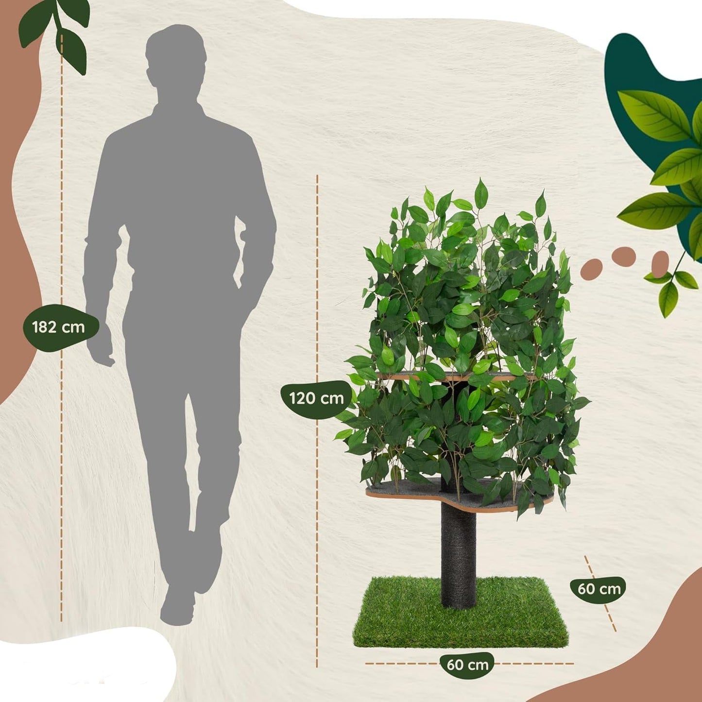 Arbre Chat Design Naturel Feuilles