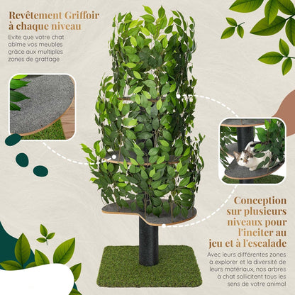 Arbre Chat Design Naturel Feuilles