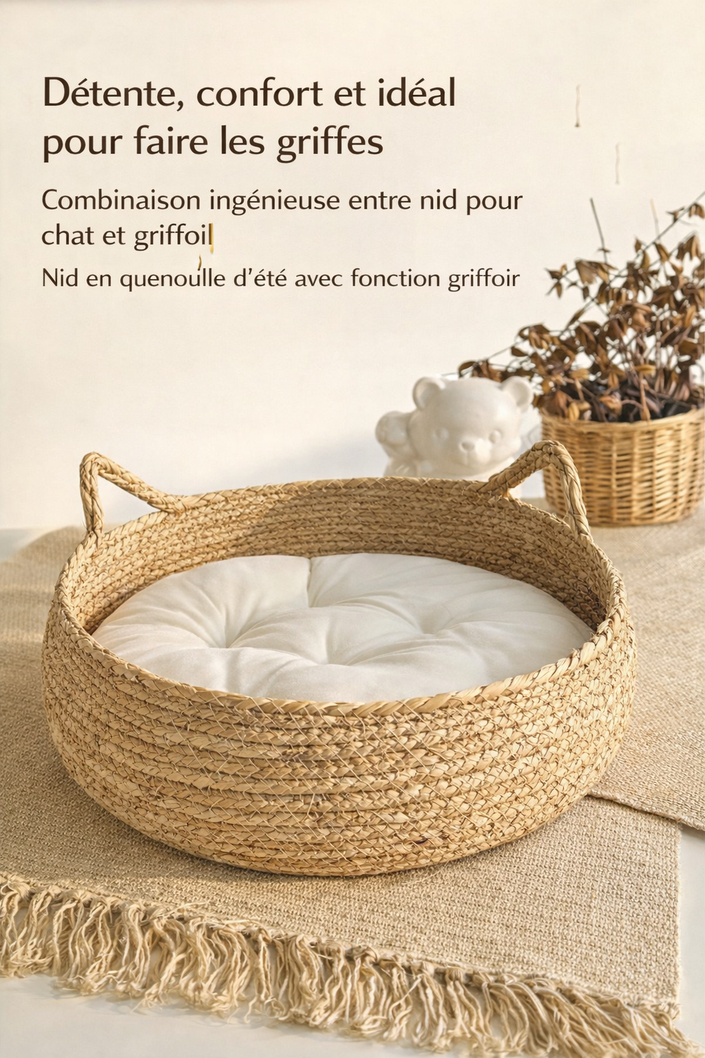 Panier Douillet Chat Osier