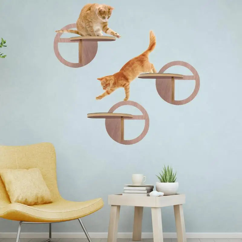 Arbre à Chat Mural Design Bois