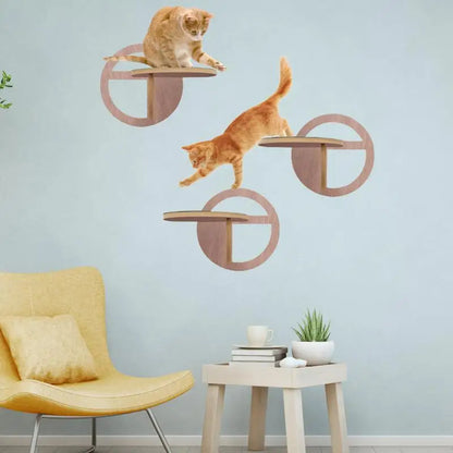 Arbre à Chat Mural Design Bois