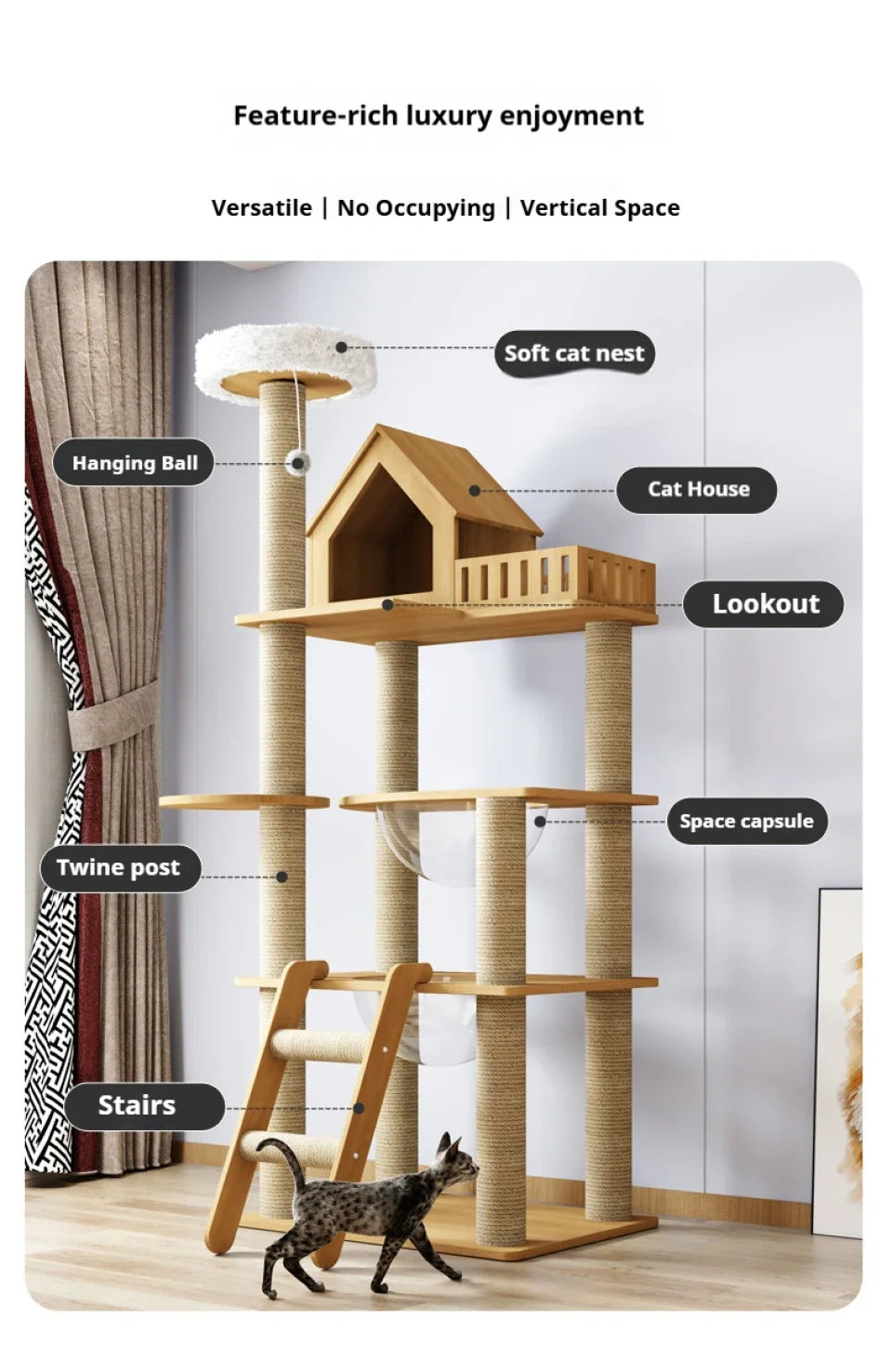 Arbre à Chat en Bois Massif