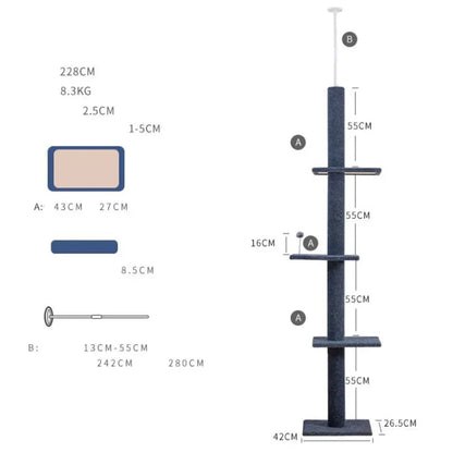 Arbre à chat Maine Coon Sol Plafond