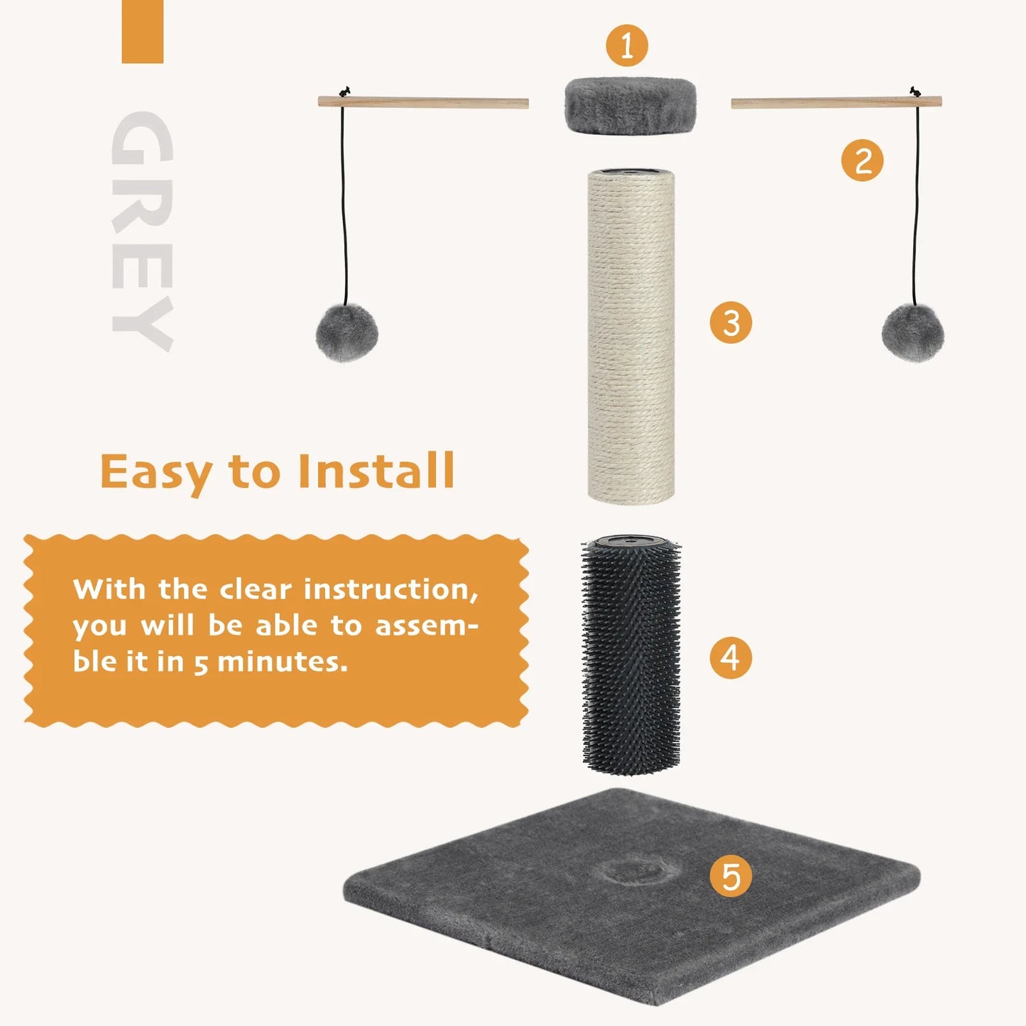 Petit Arbre à Chat Compact Griffoir Peluche