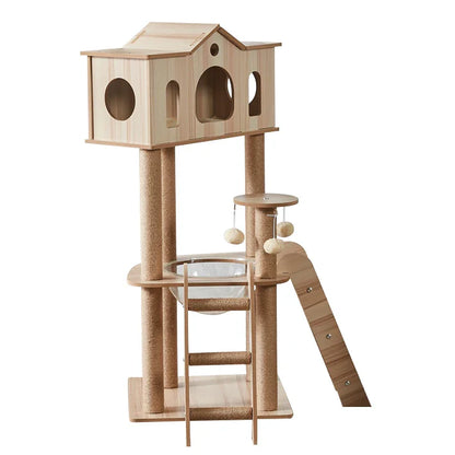 Arbre Chat Cabane Bois