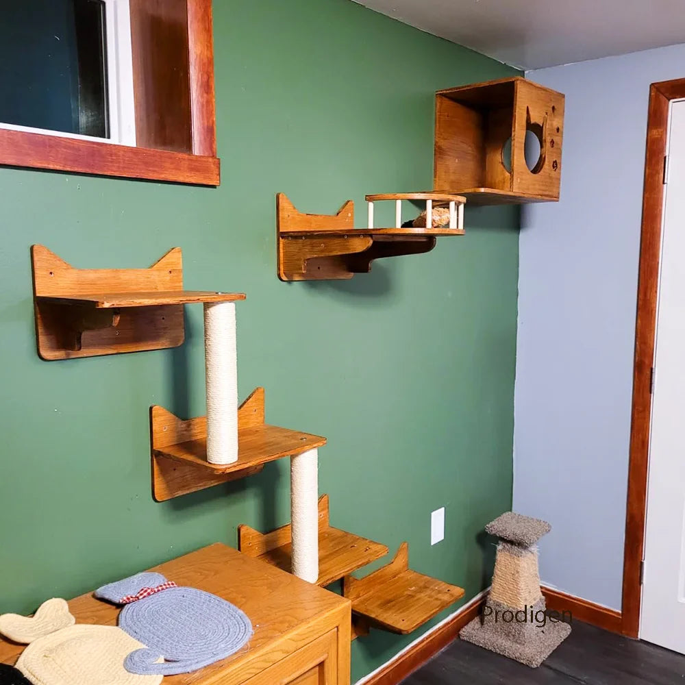 Support Mural Gamelles Chat Bois