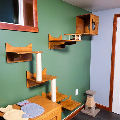 Support Mural Gamelles Chat Bois