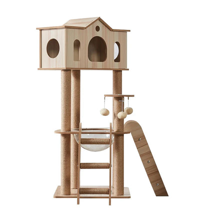 Arbre Chat Cabane Bois