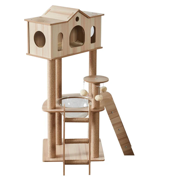 Arbre Chat Cabane Bois