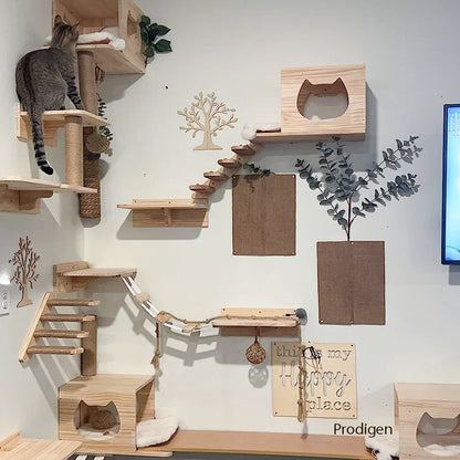 Support Mural Gamelles Chat Bois