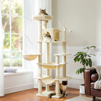 Arbre Chat Maine Coon Multi-Niveaux Griffoir Hamac
