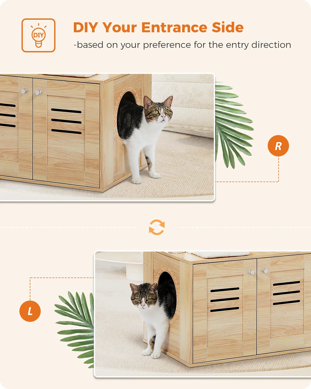 Arbre Chat Bois Design Bac Litière