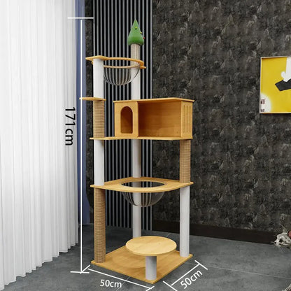 Arbre à Chat Maine Coon Bois Massif