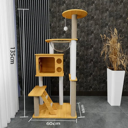 Arbre à Chat Maine Coon Bois Massif